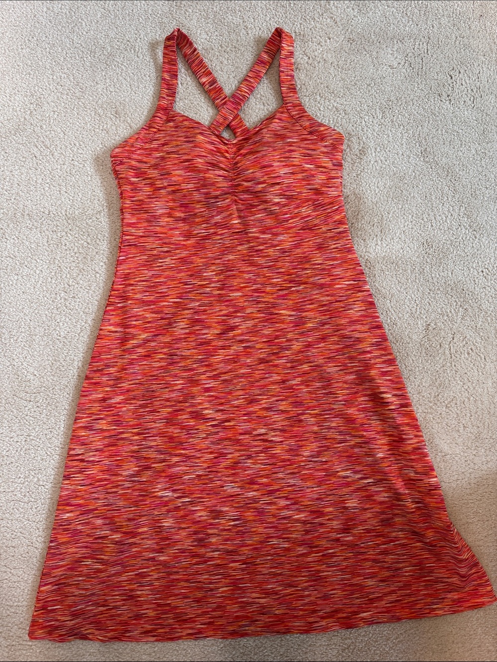 Mondetta Multicolor Knit Midi Dress - Red/Orange/Pink size small